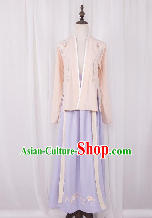 Traditional Chinese Tang Dynasty Palace Princess Costume, Elegant Hanfu Clothing Embroidered Blouse and Dress, Chinese Ancient Princess Clothing for Women