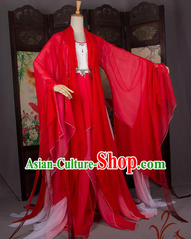 Traditional Chinese Han Dynasty Palace Princess Costume, Elegant Hanfu Cosplay Peri Clothing Ancient Chinese Imperial Consort Dance Dress for Women