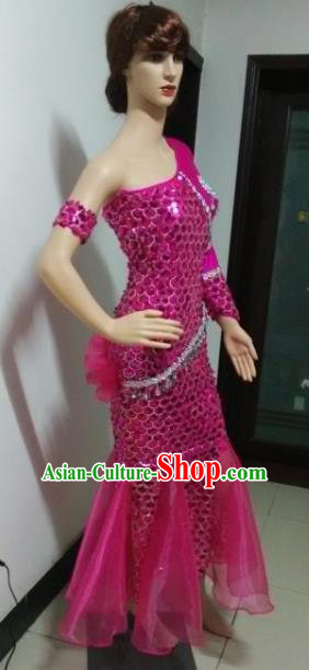 Top Grade Professional Performance Catwalks Costumes, Stage Show Brazil Carnival Samba Dance Rosy Clothing for Women