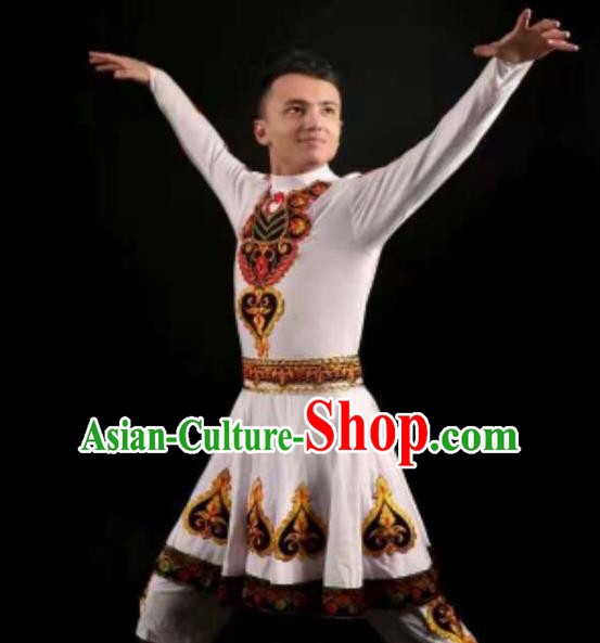 Traditional Chinese Uyghur Nationality Dance Costume, Folk Dance Ethnic Clothing, Chinese Minority Nationality Uigurian Dance Clothing for Men