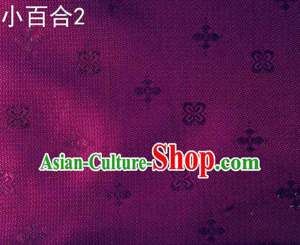 Asian Chinese Traditional Jacquard Weave Satin Purple Silk Fabric, Top Grade Brocade Tang Suit Hanfu Dress Fabric Cheongsam Cloth Material