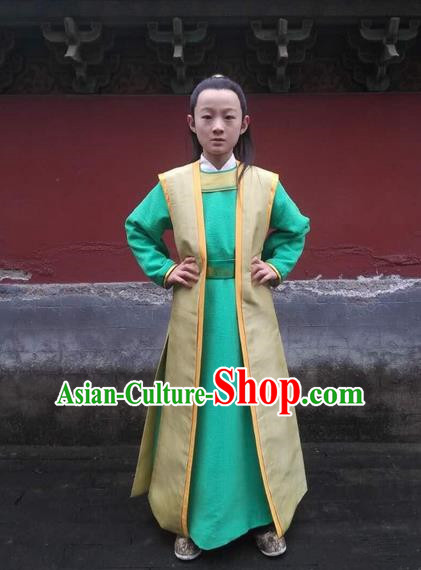 Traditional Asian Chinese Ancient Song Dynasty Little Prince Costume, China Elegant Hanfu Clothing Nobility Childe Scholar Clothing for Kids