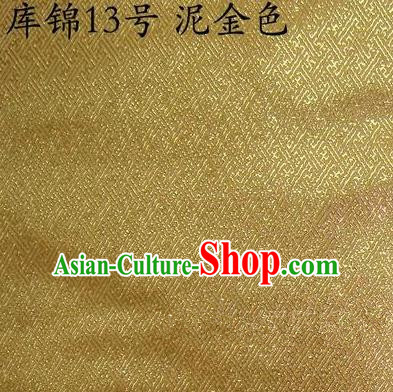 Asian Chinese Traditional Jacquard Weave Mud Golden Xiuhe Suit Satin Silk Fabric, Top Grade Brocade Tang Suit Hanfu Dress Fabric Cheongsam Cloth Material