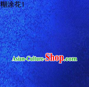 Asian Chinese Traditional Embroidering Flower Blue Xiuhe Suit Satin Thangka Silk Fabric, Top Grade Brocade Tang Suit Hanfu Dress Fabric Cheongsam Cloth Material
