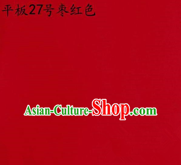 Asian Chinese Traditional Satin Solid Color Silk Fabric, Top Grade Nanjing Brocade Tang Suit Hanfu Red Fabric Cheongsam Cloth Material