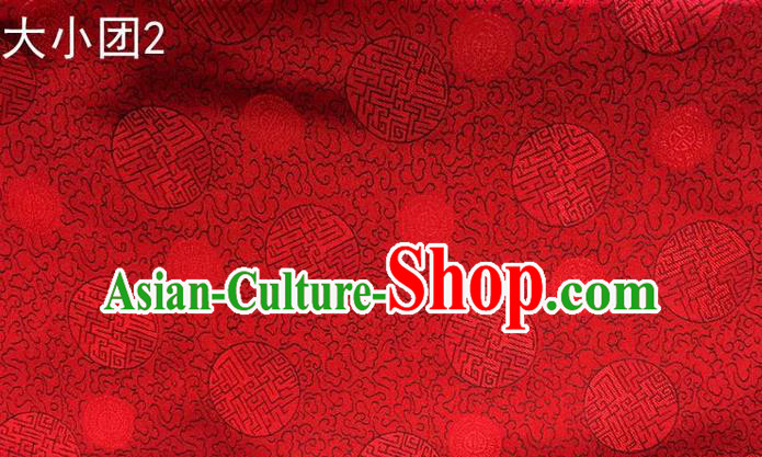 Traditional Asian Chinese Handmade Embroidery Satin Red Silk Fabric, Top Grade Nanjing Brocade Ancient Costume Tang Suit Hanfu Clothing Fabric Cheongsam Cloth Material