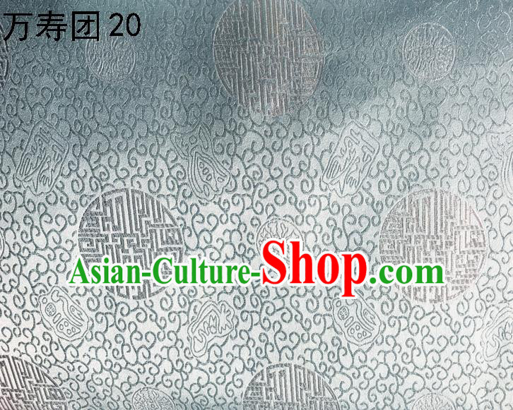 Traditional Asian Chinese Handmade Embroidery Manju Pattern Satin Tang Suit Grey Silk Fabric, Top Grade Nanjing Brocade Ancient Costume Hanfu Clothing Fabric Cheongsam Cloth Material