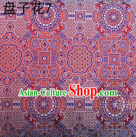 Traditional Asian Chinese Handmade Embroidery Colorful Flowers Mongolian Robe Silk Satin Tang Suit Fabric, Nanjing Brocade Ancient Costume Hanfu Cheongsam Cloth Material
