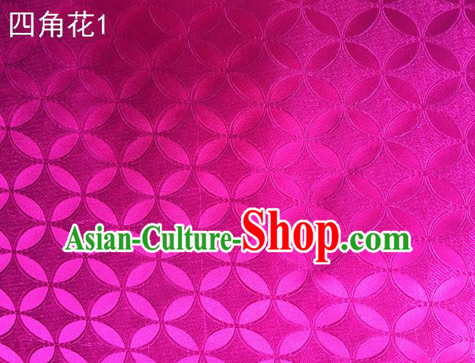 Traditional Asian Chinese Handmade Embroidery Coins Pattern Silk Satin Tang Suit Rosy Fabric Drapery, Nanjing Brocade Ancient Costume Hanfu Cheongsam Cloth Material