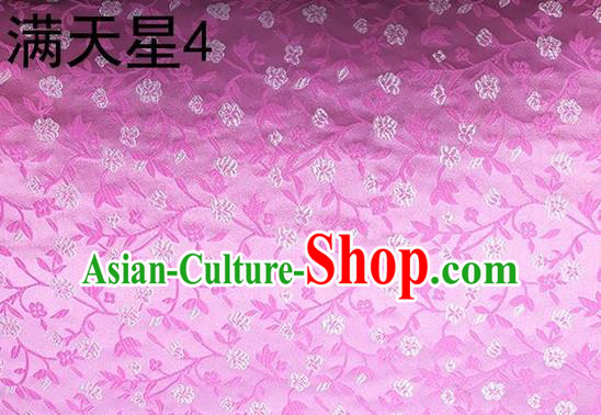 Traditional Asian Chinese Handmade Embroidery Flowers Kimono Silk Tapestry Pink Fabric Drapery, Top Grade Nanjing Brocade Cheongsam Cloth Material