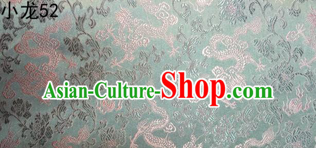Traditional Asian Chinese Handmade Embroidery Dragons Silk Tapestry Tibetan Clothing Blue Fabric Drapery, Top Grade Nanjing Brocade Cheongsam Cloth Material