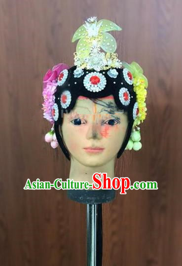 Traditional Chinese Beijing Opera Headdress, Ancient China Beijing Opera Dance Hair Accessories Flowers Step Shake Headwear for Women
