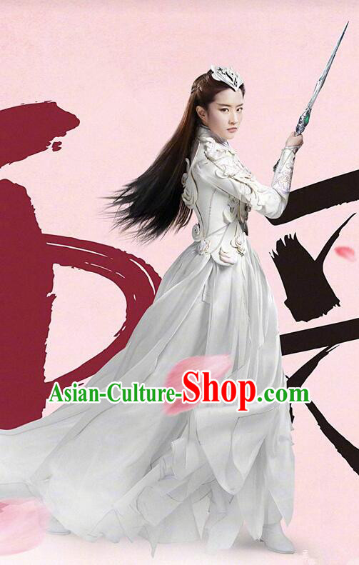 Asian Chinese Traditional Female Costume and Headpiece Complete Set, Films Once Upon a Time China Warrior General Armour Clothing for Women