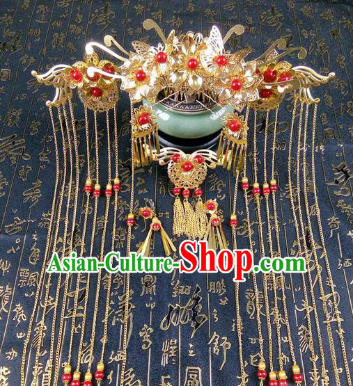 Traditional Handmade Chinese Ancient Classical Hair Accessories Barrettes Hairpin, Phoenix Coronet Hair Jewellery, Hair Fascinators Hairpins for Women