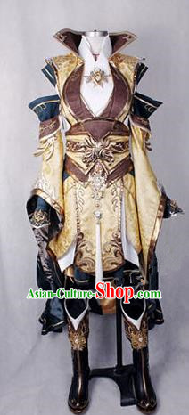 Asian Chinese Traditional Cospaly Customization Ming Dynasty Knight-errant Embroidered Costume, China Elegant Hanfu Swordswoman Female General Clothing for Women