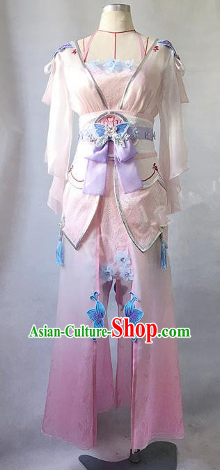 Asian Chinese Traditional Cospaly Costume Customization Ancient Princess Costume Complete Set, China Elegant Hanfu Peri Young Lady Dress Clothing for Women