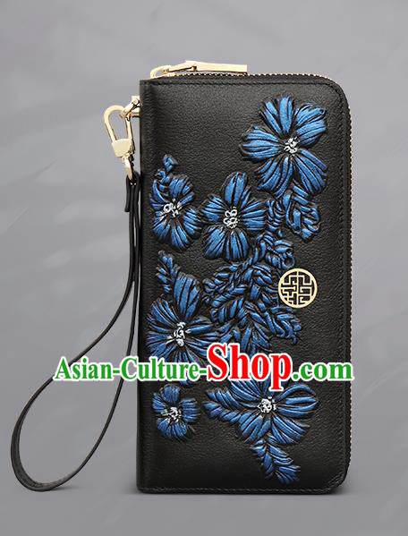 Traditional Handmade Asian Chinese Element Embroidery Folding Wallet National Handbag Purse for Women