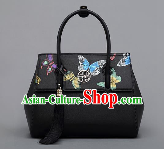 Traditional Handmade Asian Chinese Element Clutch Bags Shoulder Bag National Embossed Butterflies Handbag for Women