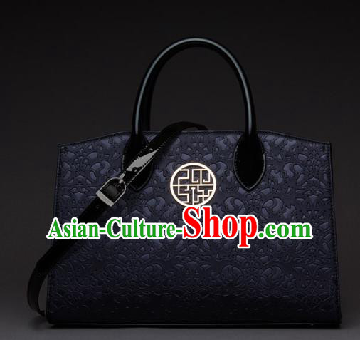 Traditional Handmade Asian Chinese Element Knurling Shoulder Bags National Deep Purple Handbag for Women