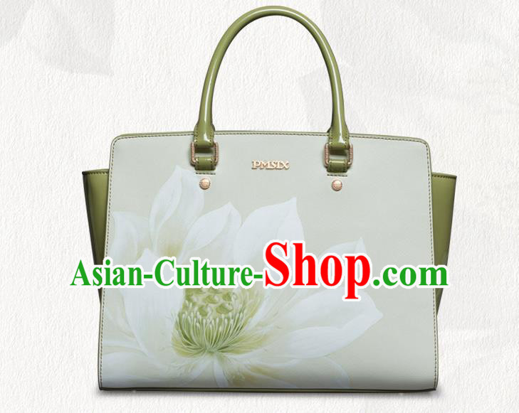 Traditional Handmade Asian Chinese Element Painting Lotus Clutch Bags National Evening Dress Handbag for Women