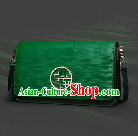 Traditional Handmade Asian Chinese Element Messenger Bags Shoulder Bag National Green Handbag for Women