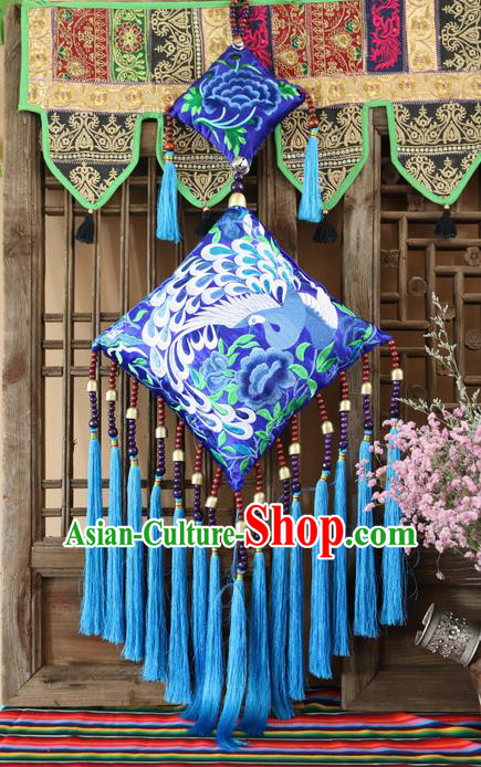 Traditional Handmade Chinese National Pendant Miao Nationality Embroidery Tassel Accessories