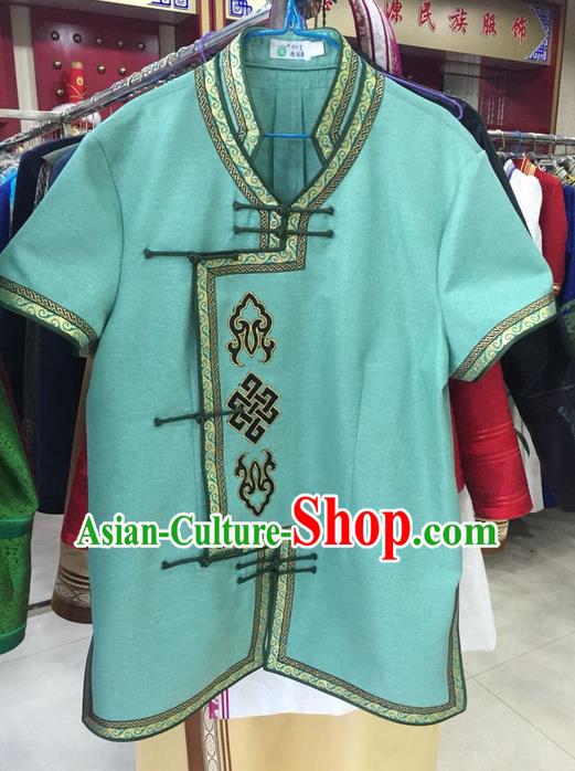 Traditional Chinese Mongol Nationality Dance Costume, Mongols Folk Dance Ethnic Blouse, Chinese Mongolian Minority Nationality Embroidery Shirt for Men