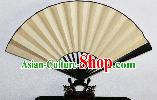 Traditional Chinese Handmade Crafts Xuan Paper Folding Fan, China Classical Art Paper Sensu Codiaeum Fan Hanfu Fans for Men