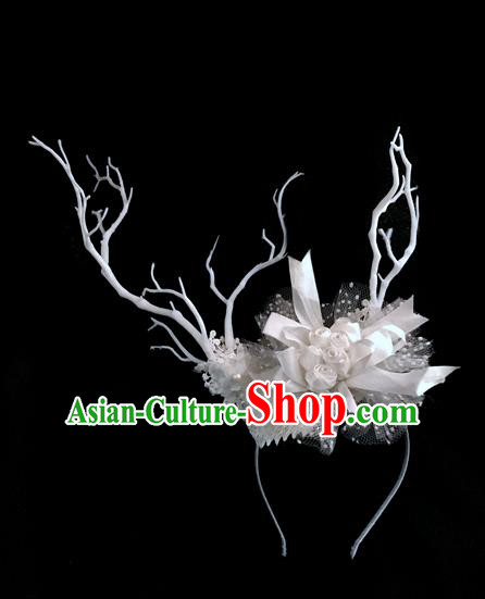 Top Grade Chinese Theatrical Luxury Headdress Ornamental Hair Clasp, Halloween Fancy Ball Ceremonial Occasions Handmade Headwear for Women