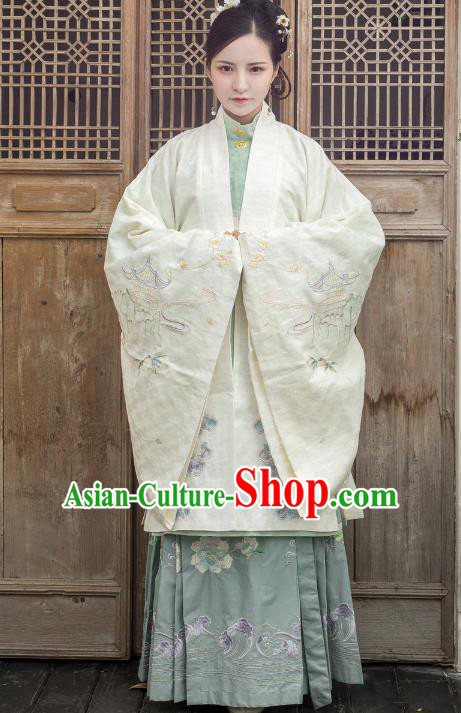 Traditional Ancient Chinese Ming Dynasty Nobility Dowager Costume Embroidery Cloak, Chinese Palace Lady Cardigan Upper Outer Garment for Women