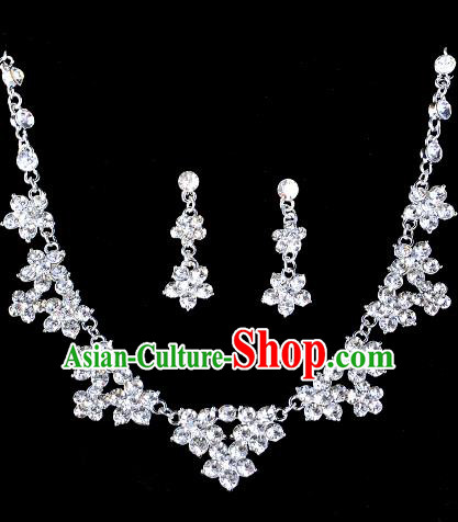Top Grade Handmade Chinese Classical Jewelry Accessories Baroque Style Crystal Flowers Necklace and Earrings for Women