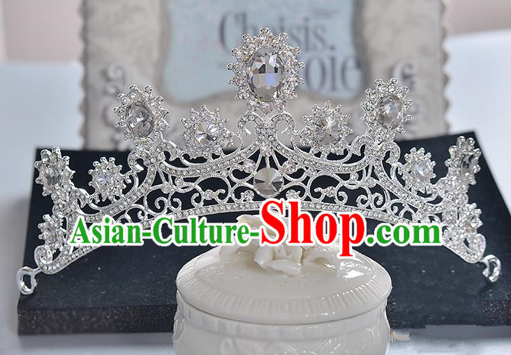 Top Grade Handmade Chinese Classical Hair Accessories Baroque Style Crystal Princess Royal Crown, Hair Sticks Hair Jewellery Hair Clasp for Women