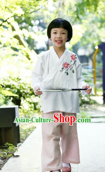 Traditional Chinese Han Dynasty Children Hanfu Costume, China Ancient Martial Arts Hand Painting Clothing for Kids