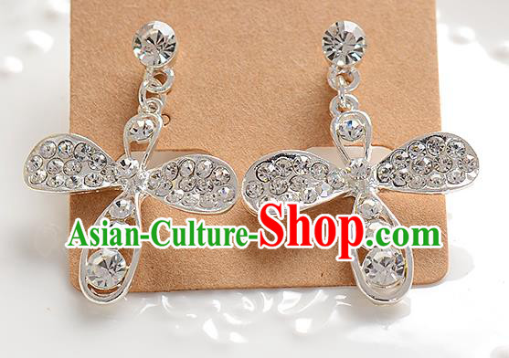 Top Grade Handmade Chinese Classical Jewelry Accessories Baroque Style Crystal Wedding Earrings Bride Eardrop for Women