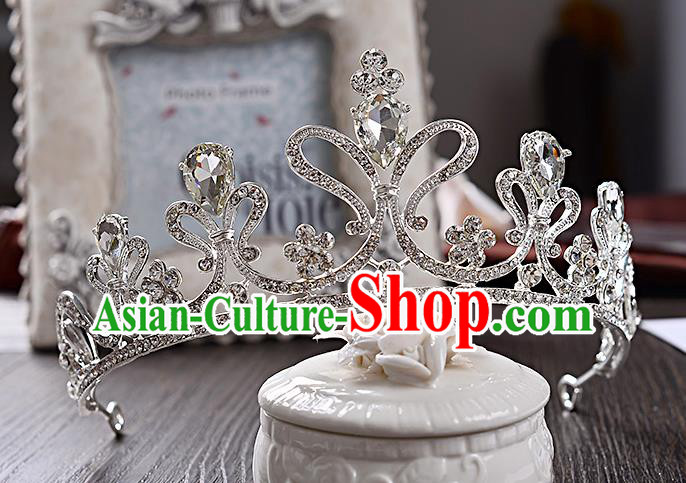 Top Grade Handmade Chinese Classical Hair Accessories Baroque Style Crystal Wedding Royal Crown, Bride Princess Hair Jewellery Hair Coronet for Women