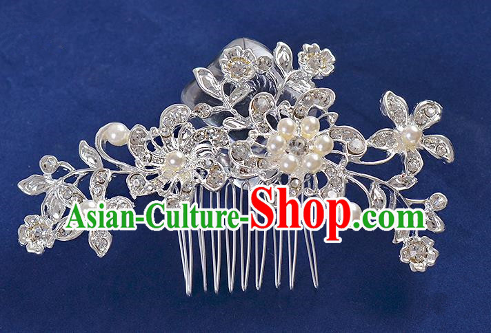 Top Grade Handmade Chinese Classical Hair Accessories Princess Wedding Crystal Flowers Hair Comb Hair Stick Headband Bride Headwear for Women