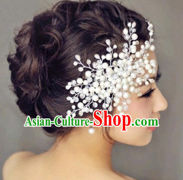 Top Grade Handmade Chinese Classical Hair Accessories Princess Wedding Pearls Hair Claw Hair Stick Bride Headwear for Women