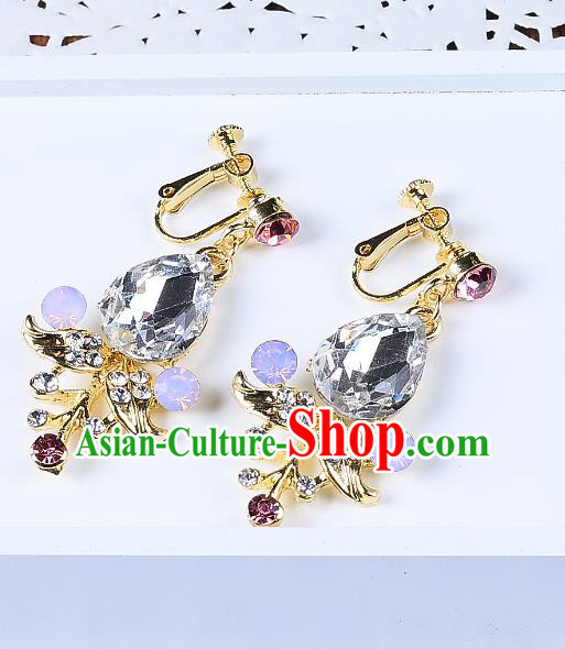 Top Grade Handmade Chinese Classical Jewelry Accessories Queen Wedding Crystal Tassel Earrings Bride Eardrop for Women