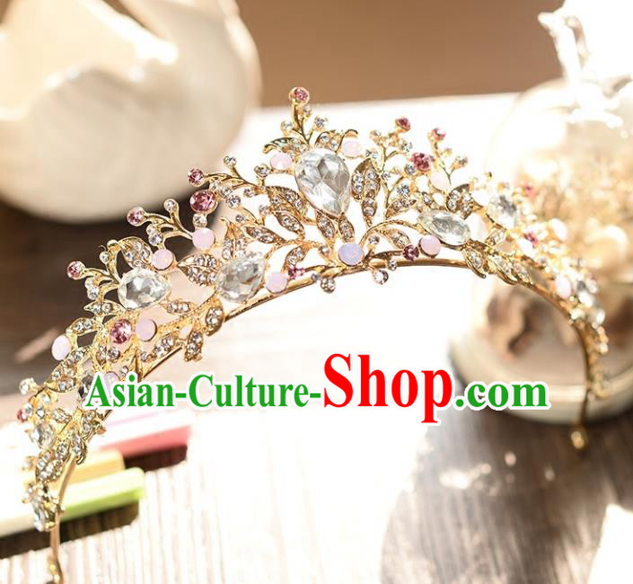 Top Grade Handmade Hair Accessories Baroque Luxury Crystal Opal Royal Crown, Bride Wedding Hair Kether Jewellery Princess Imperial Crown for Women