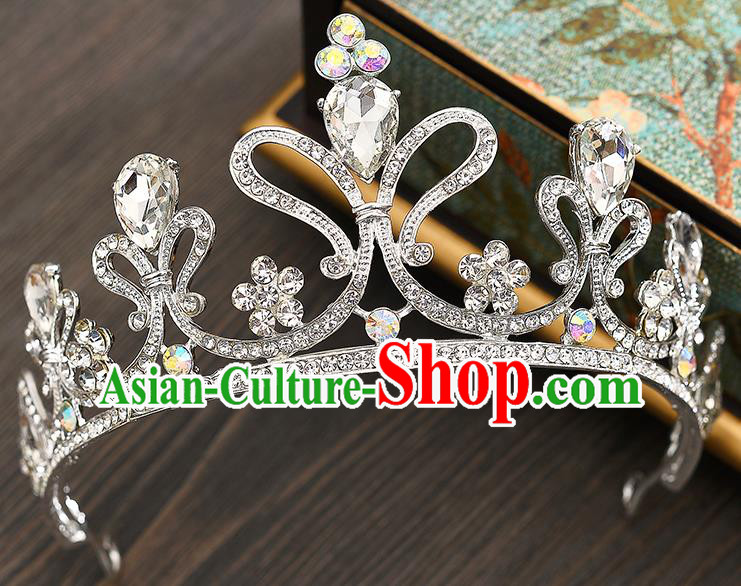 Top Grade Handmade Hair Accessories Baroque Queen Crystal Royal Crown, Bride Wedding Hair Jewellery Princess Imperial Crown for Women
