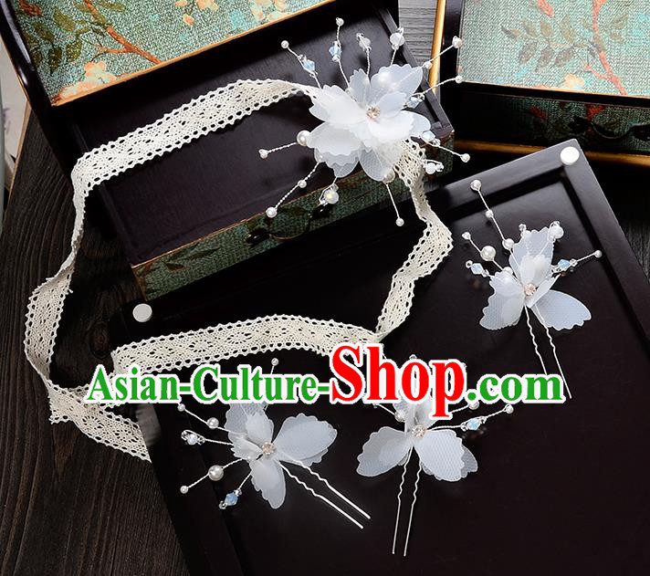 Top Grade Handmade Chinese Classical Hair Accessories Princess Wedding Baroque Headwear Flowers Hair Clasp Lace Headband for Women