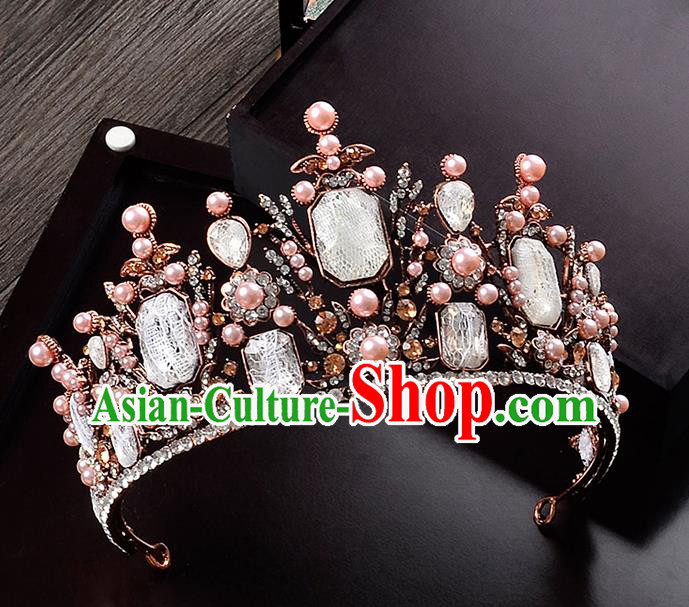 Top Grade Handmade Hair Accessories Baroque Crystal Vintage Imperial Crown, Bride Wedding Hair Jewellery Queen Crystal Golden Crown for Women