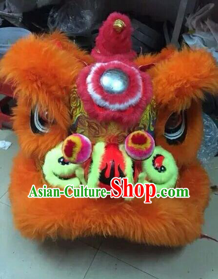 World Lion Dance Competition Orange Fur Lion Head Lion Dance Costumes for Adult