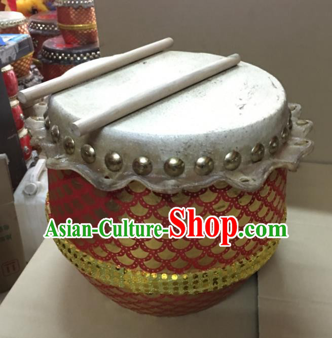 Dragon Dance Lion Dance Red Drum Cowhide Drum Cart Musical Instrument Children Tupan Complete Set