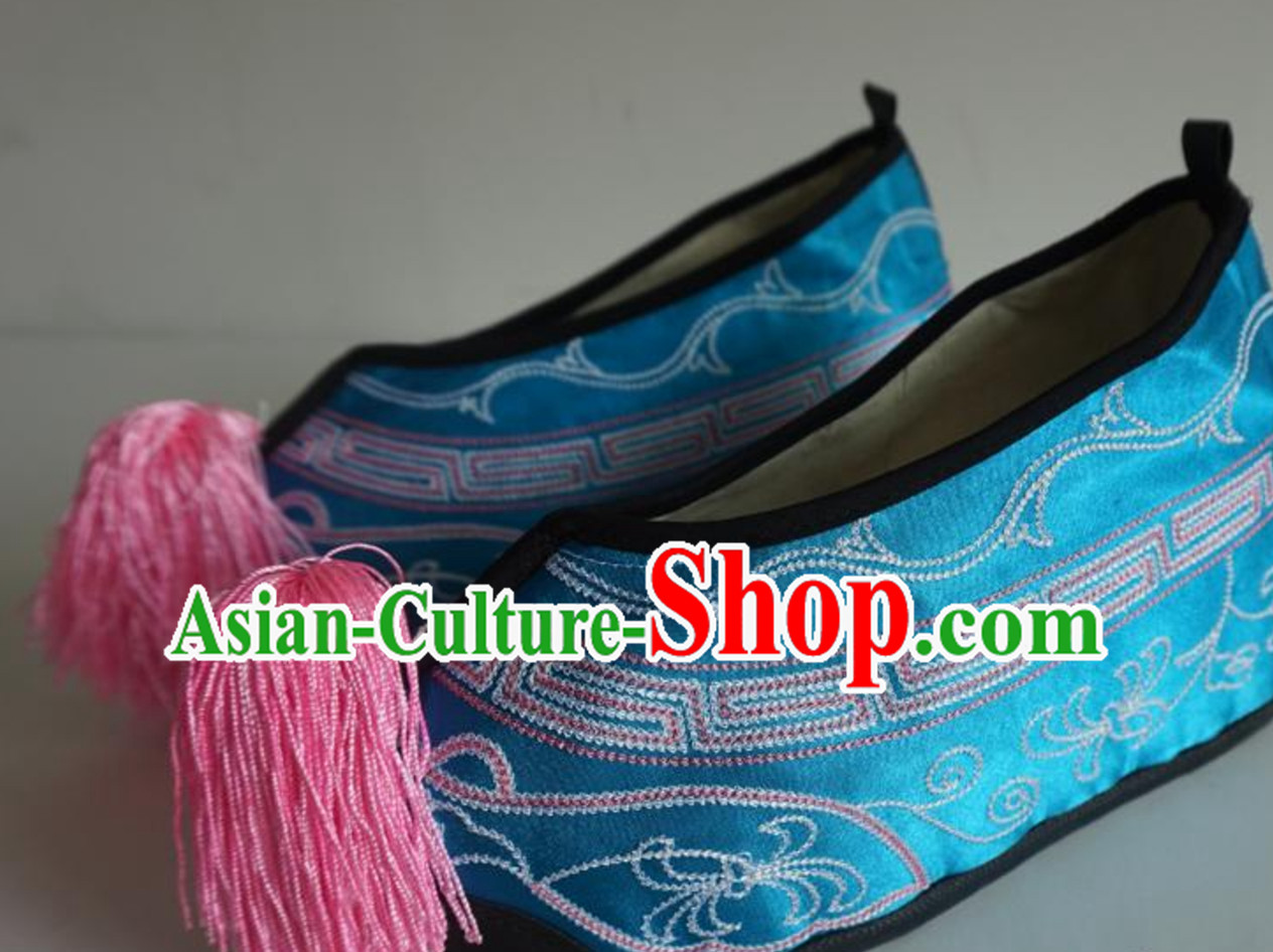 Chinese Classical Beijing Opera Peking Opera Lady Embroidered Boots Shoes