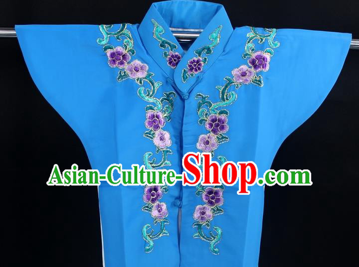 Traditional China Beijing Opera Young Lady Costume Deep Blue Collar Protectors, Ancient Chinese Peking Opera Embroidery Clothing