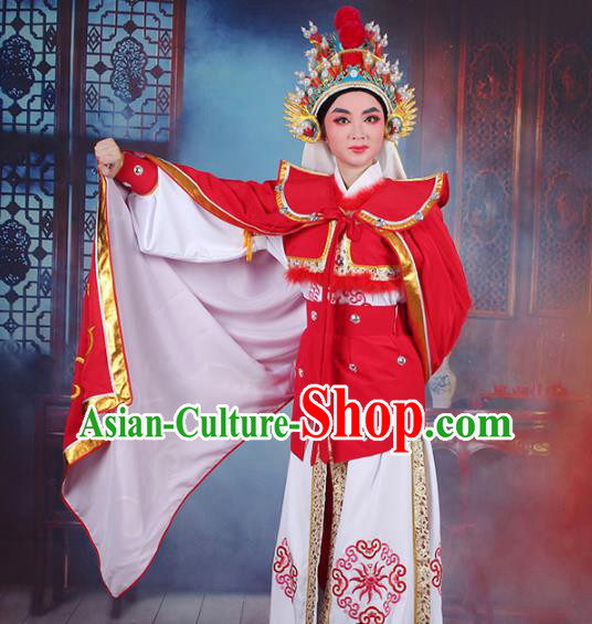 Traditional China Beijing Opera Swordplay Costume Embroidered Clothing and Cloak, Ancient Chinese Peking Opera Blues Female General Embroidery Dress Clothing