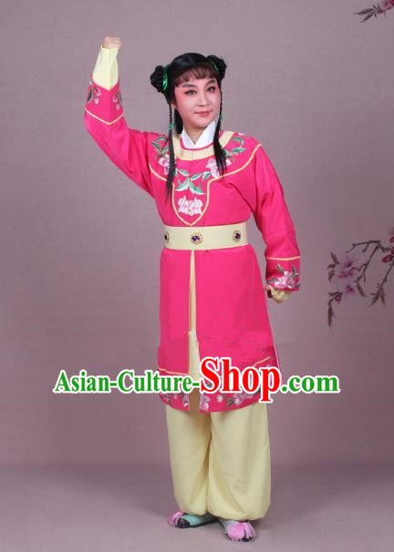 Traditional China Beijing Opera Boy Book Costume Scholar Embroidered Rosy Robe, Ancient Chinese Peking Opera Livehand Clothing