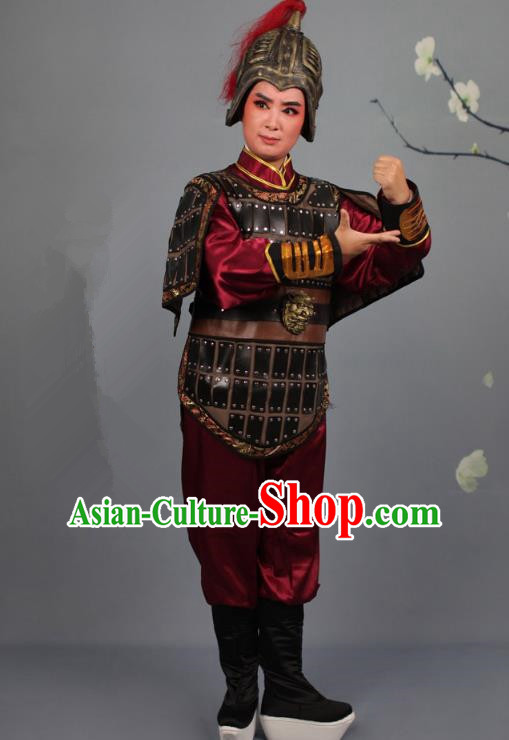 Traditional China Beijing Opera Swordplay Armour Costume, Ancient Chinese Peking Opera Blues Female General Clothing