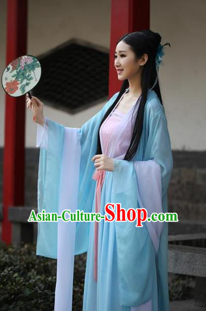 Traditional Ancient Chinese Palace Lady Costume, Elegant Hanfu Chinese Tang Dynasty Imperial Princess Embroidered Dress for Women